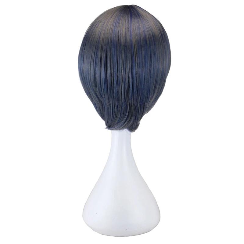 Parrucca Cosplay Ciel Phantomhive Black Butler Cosplay Uomo Corta Grigio Blu Parrucca Cosplay Anime Cosplay Parrucca Sintetica Resistente al Calore