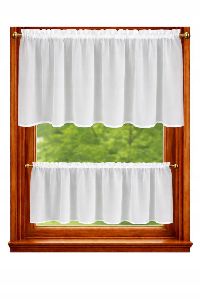 Zazdrostka kitchen curtain voile DELICATE WITH WHITE EDGE for tunnel 200x70