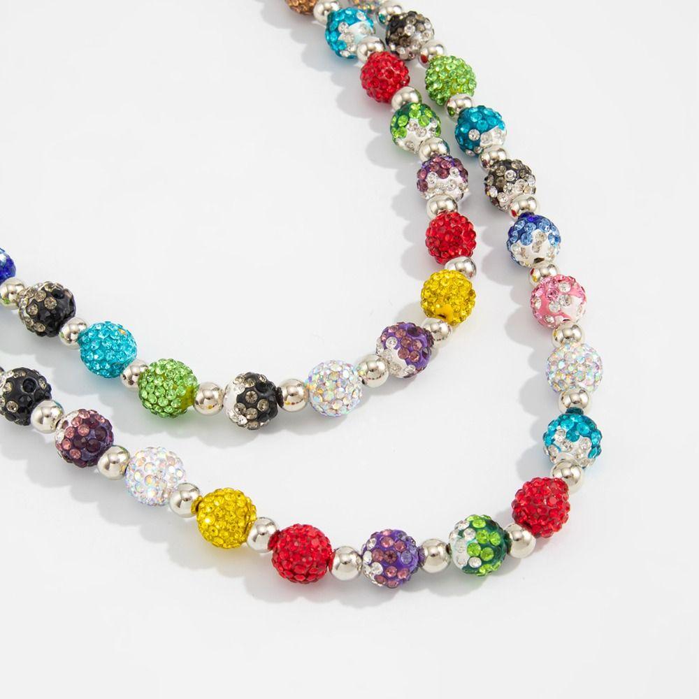 Gothic Colorful Rhinestone Bead Waist Chain Jeans Chain Pants Chain Cool Punk Belt Chain Female