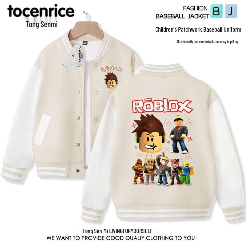 Roblox Kids' Baseball Uniform Jacket - Long Sleeve Children's Wear for Boys and Girls