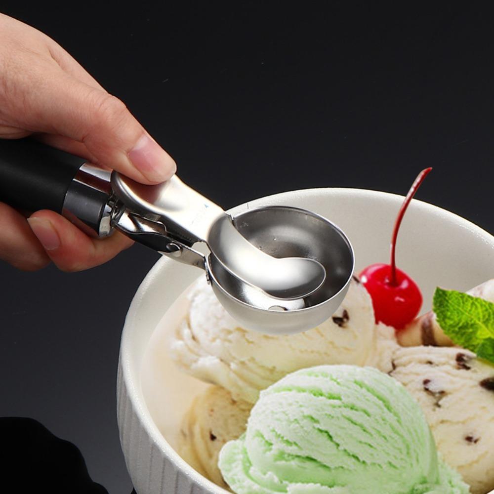 Non-stick Ice Cream Scoop 304 Stainless Steel Watermelon Ball Scoop Sundaes Scoop  Fruit