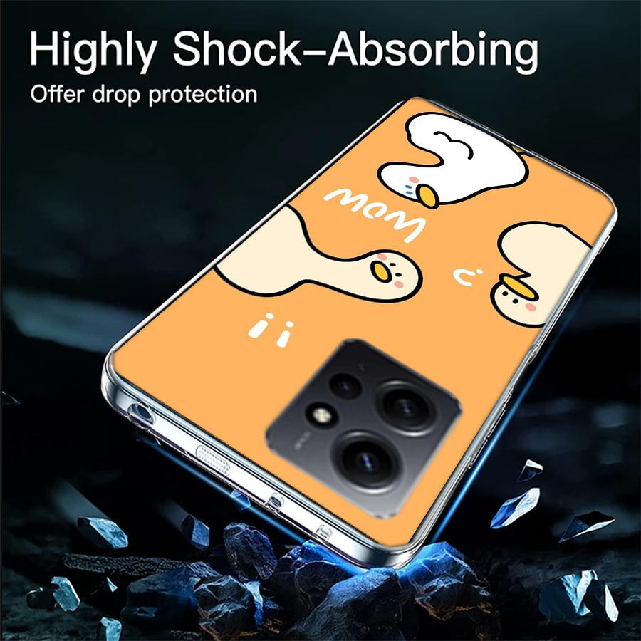 Cute Cartoon Duck Phone Case For Redmi 12 13C 12C 15C 9 10 10C Note 13 Pro Plus 14 15 Pro 9T 9C 9A TPU Soft Cover Clear Cell Cas