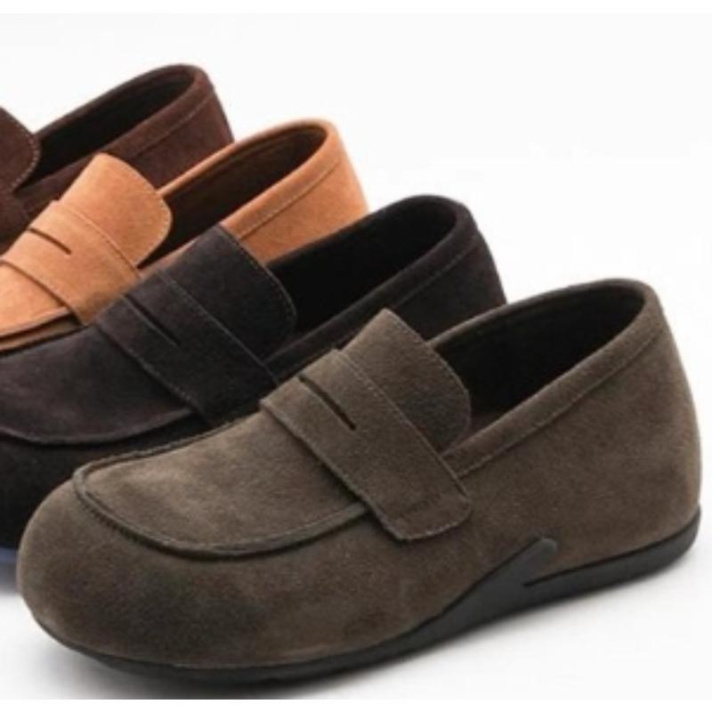 New Style Women's Leather Casual Shoes Handmade Suede Genuine Leather Loafers Moccasins Slip On Flats Driving Shoes