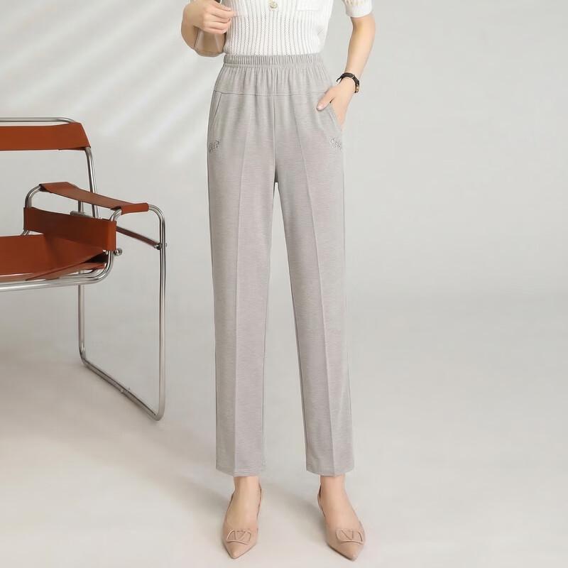 Women's Spring Summer Plus Size Elastic Waist Pants