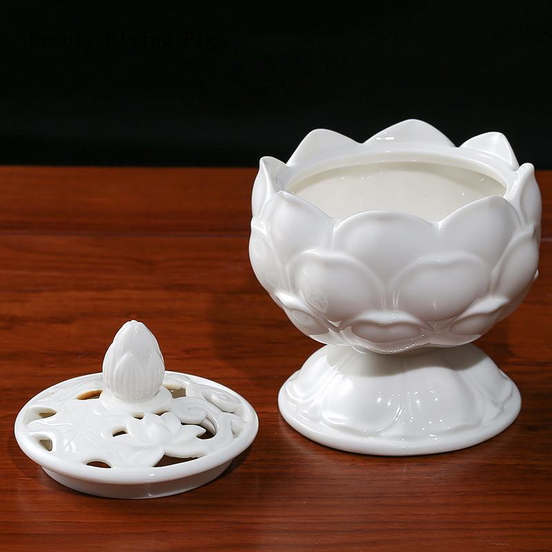 Chinese Vintage Lotus Incense Stove Household Indoor Sandalwood Incense Stove Buddha Hall Offering Guanyin Incense Stove