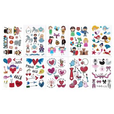 Eugene Kids Children Children Toddler Tattoo Henna Halloween Day Sticker Character, 1 Set, Fairy Tale Heart