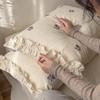 Spring/Summer Floral Embroidered Pure Cotton Linen 4-Piece Set - Soft, Skin-Friendly, 100% Cotton