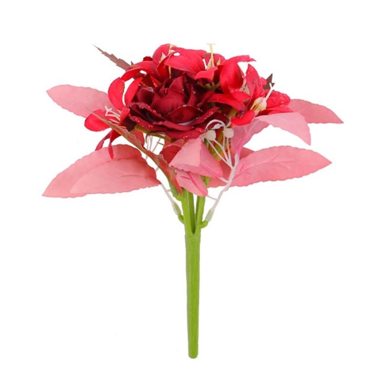 Artificial Flowers Artificial Rose Flower Bouquet for Wedding Party Decoration, Realistic Flower Table Centerpiece Decor