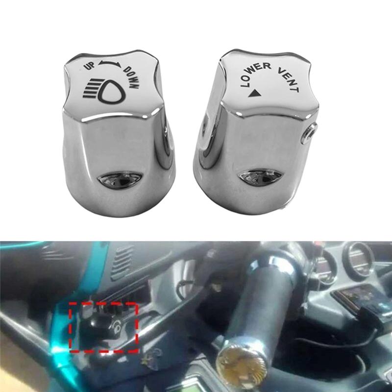 Ac29-For Honda Goldwing GL1500 1988-2000 Motorcycle Front Headlight Up/Down Adjustment Knob(2 Pieces) Chrome Design