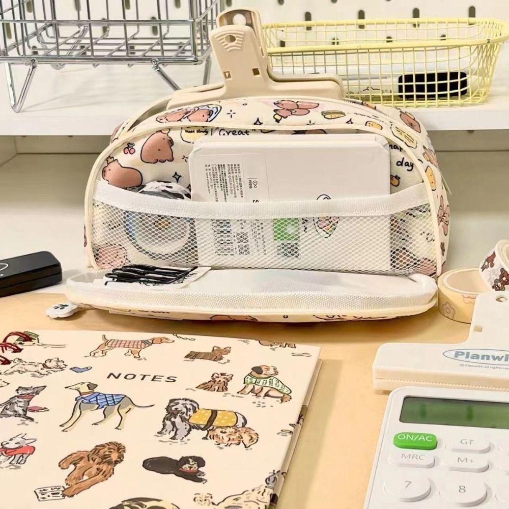 Multi-layer Pencil Case Capybara Storage Bag Cute Stationery Bag  Students
