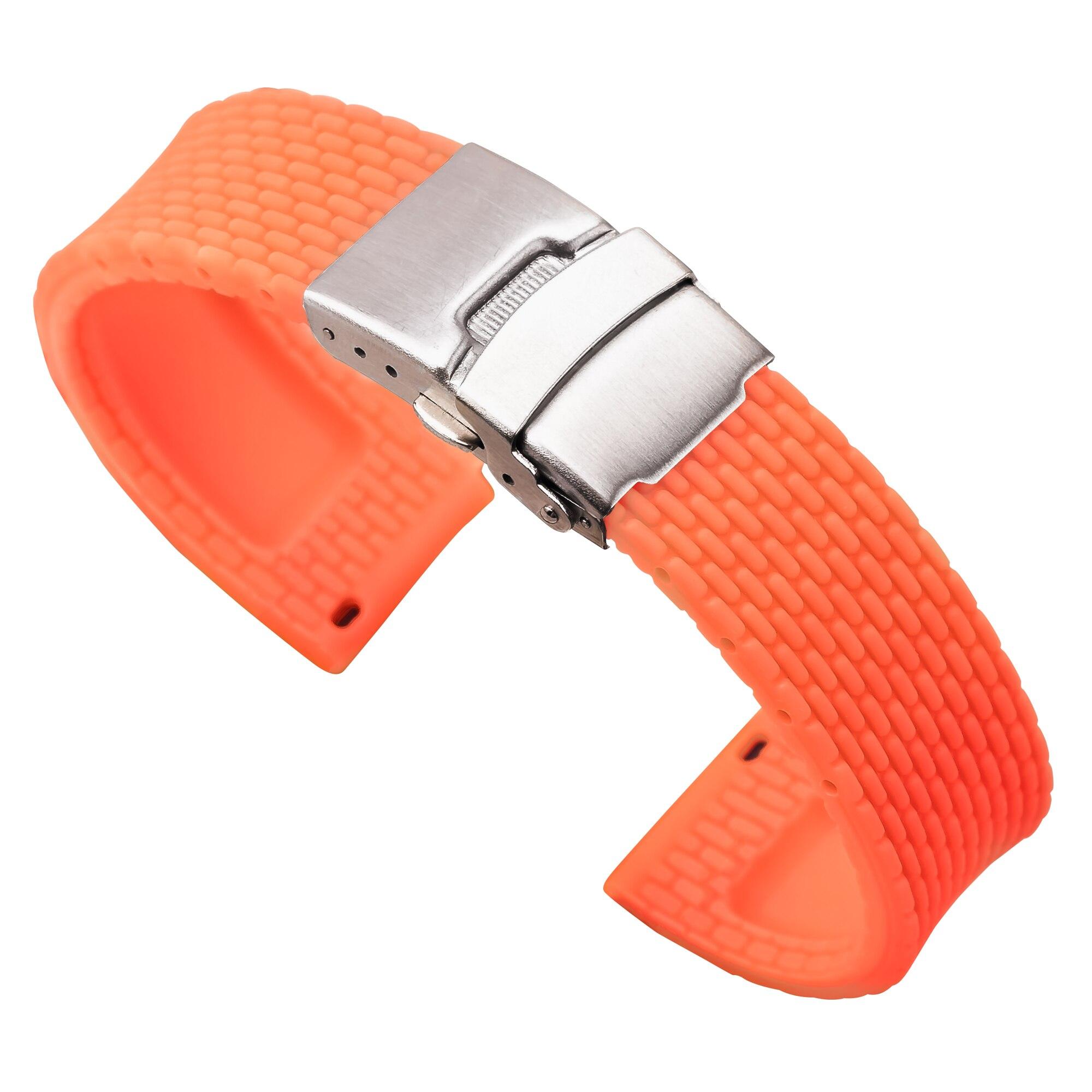 

18 мм, 20 мм, 22 мм, 24 мм, силиконовый ремешок, складная пряжка для Samsung Galaxy Watch6 Pro, 45 мм, быстроразъемный резиновый браслет для часов 6, 40 мм, 44 мм, ремешок для часов 24mm оранжевый