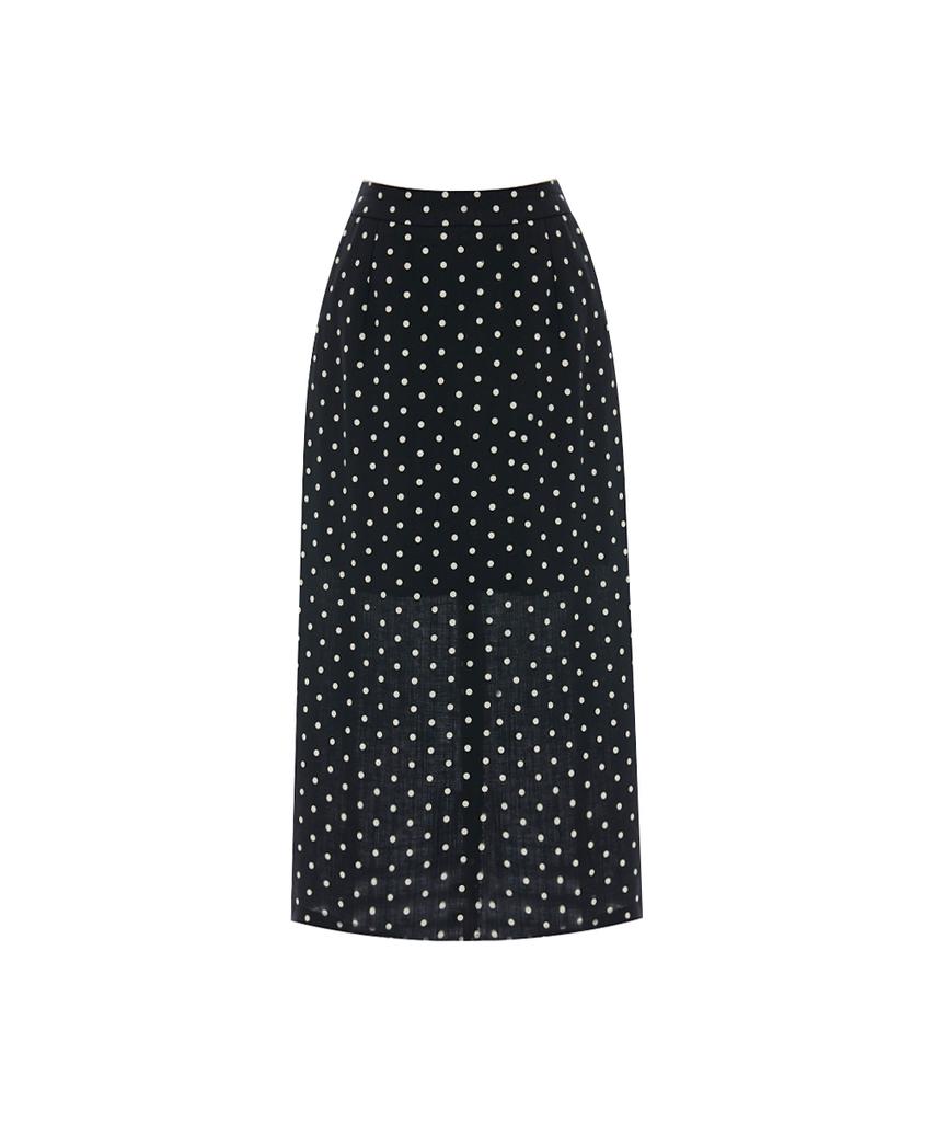 Page Flynn Straight Dot Linen Skirt_P6Bsk032C