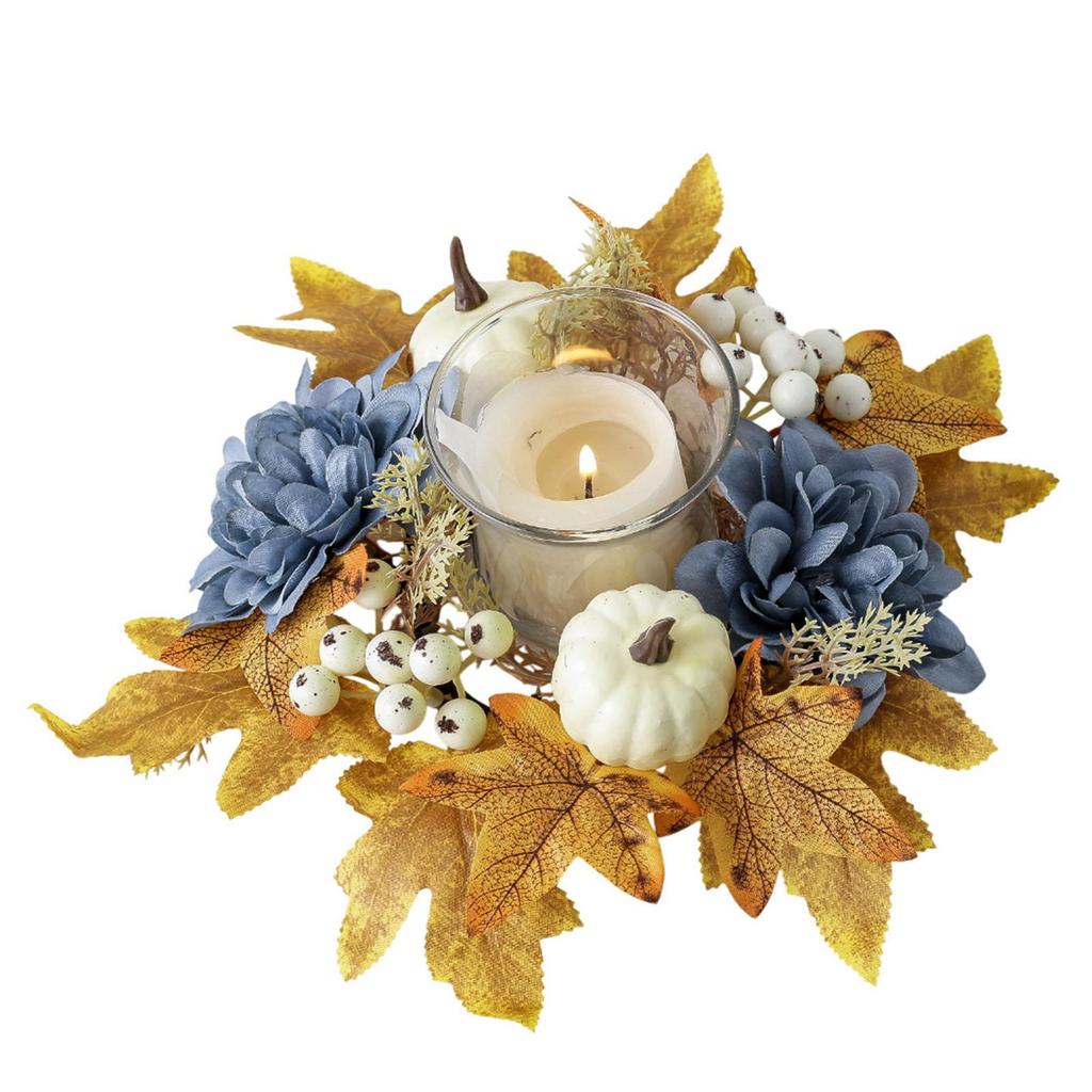 Candle Ring Wreath Rustic Holder for Festival Dining Room Home