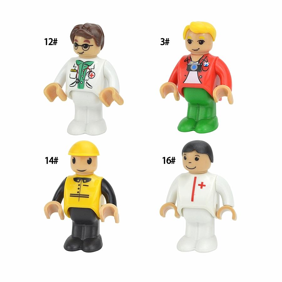 MOC Alle Arten von kleinen Mann Puppenmodellfiguren Zugcharakter Eisenbahnzubehör Bildungsgeschenk Kind für Biro Holzbahnspielzeug
