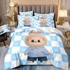Cartoon Cute Labub 3D Printed Quilt Cover Three-Piece Set Student Dormitory Bedding Four-Piece Set