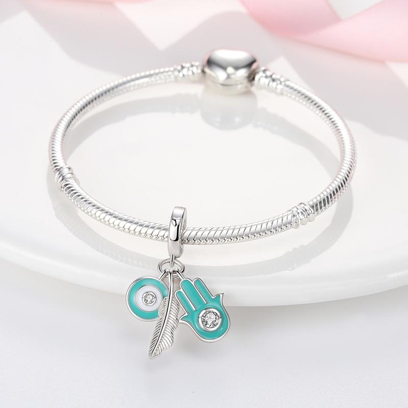 Original Charms Copper Devil'S Eye Series Charm Beads Fit 3Mm Original Bracelet For Women Diy Jewelry Gifts Making