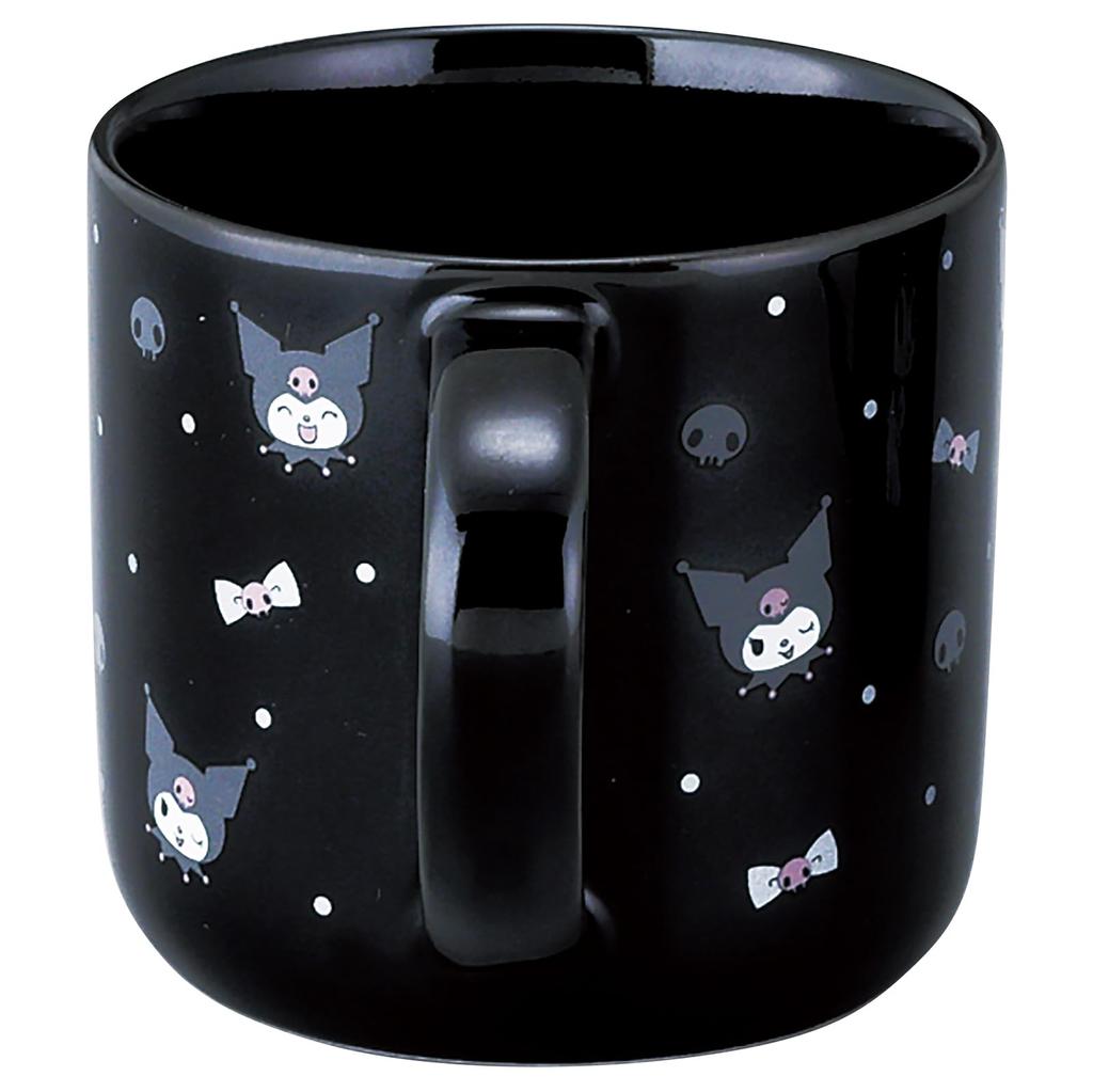 Sanrio Characters (SANRIO) Mug, 350ml, Diameter: Approx. 9 X 8cm, Kuromi Dot Design, Microwave Safe, Made In Japan, Black, SAN182-11