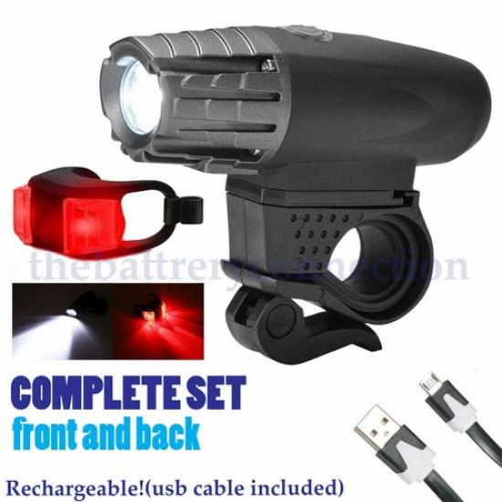 8.4V Rechargeable Cycling Light Bike Bicycle LED Front Rear Lamp Set