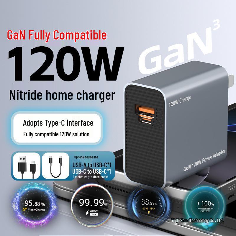 120W GaN Fast Charger for Xiaomi, VIVO, Huawei, Apple, OPPO, Redmi, IQOO, Honor, OnePlus