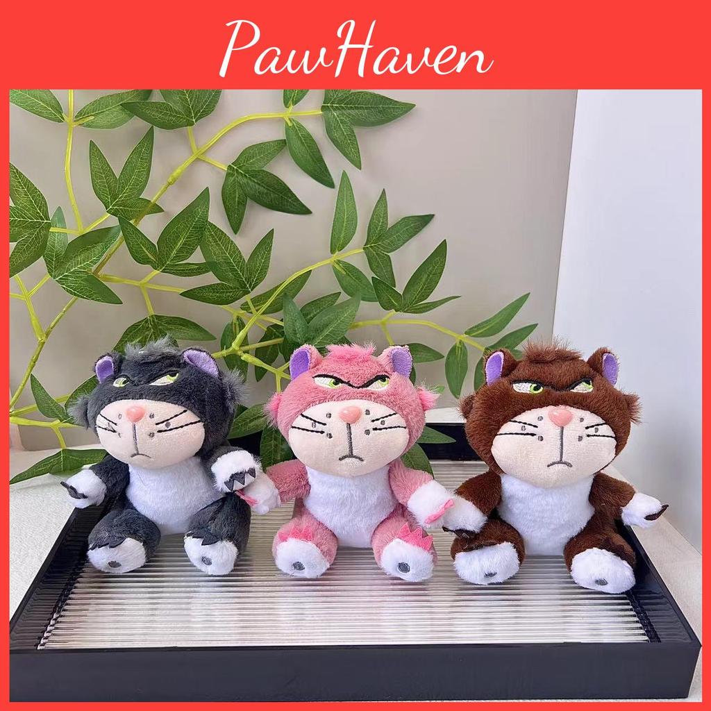 Cute Lucifer Marie Cat Plush Keychain Cuddly Toy For Couples Adorable Gift In Pink Brown And Gray