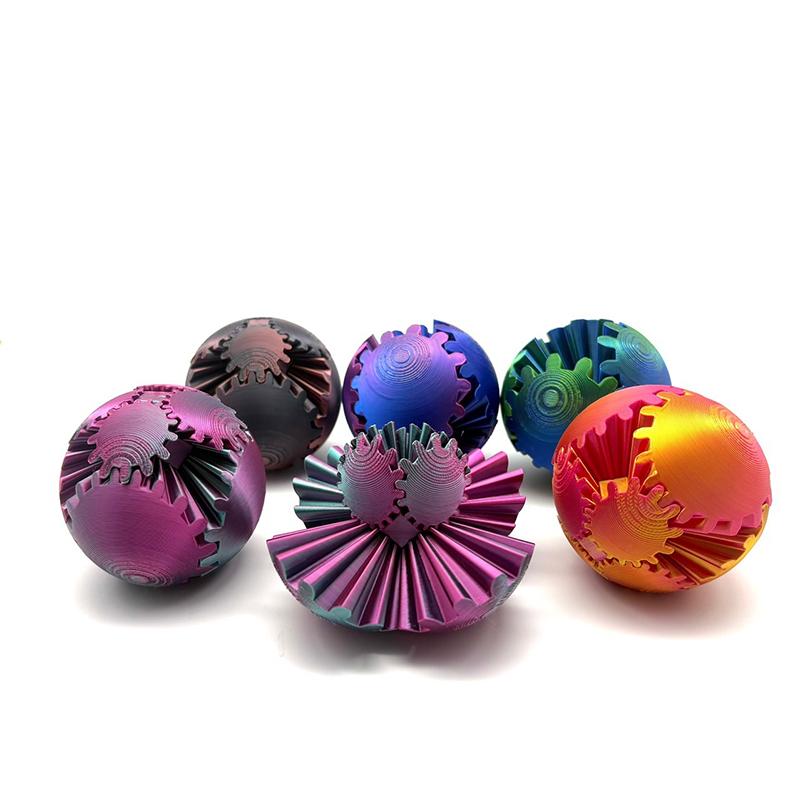 3D Printed Gear Ball Spin Ball Or Cube Fidget Toy,Gear Ball Pop Fidget Toy,Gear Toy For Stress And Anxiety Relaxing,Gear Sphere