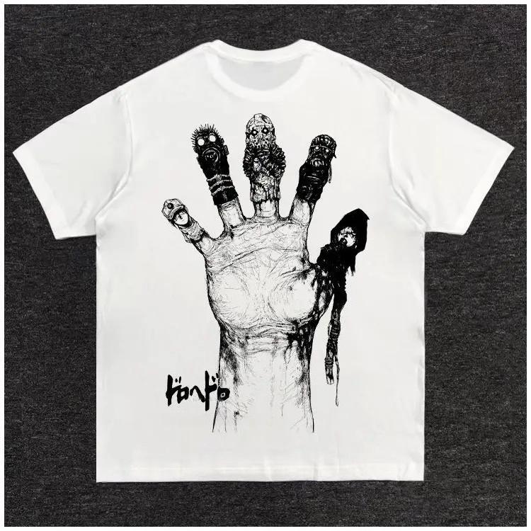 

2025Autumn Winter Heavyweight New Bizarre Style Printed T-shirt for Men and Women Pure Cotton Fashionable and Breathable T-shirt S