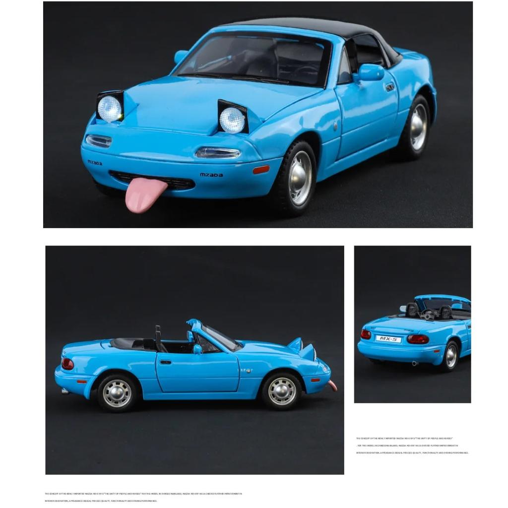 1/24 Mazda MX5 Legierung Automodell Sound und Licht Pull Back Kinderspielzeug Sammlerstücke Geburtstagsgeschenk
