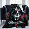 1PC Custom Name Day Dead Art outdooor Flannel blankets Throw Blanket All-Season Throw Gift Bedspread for Couch, Bed, Camping Holiday Birthday gift