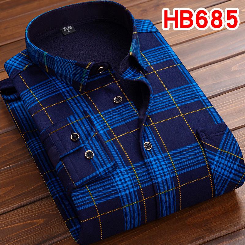Men's Retro Plaid Fleece-lined Winter Shirt - Thick, Warm, Long-sleeved Casual Top for Middle-aged and Elderly
