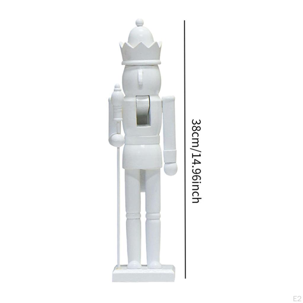 Nutcracker Figure Decorative Sculpture Wood Statue for Cabinet Housewarming Fireplace Desk