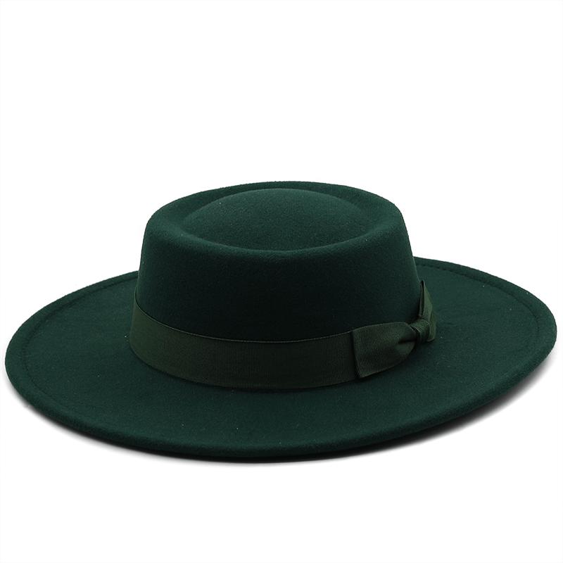 

Новая шляпа Федора с широкими полями 8,5 см, джазовая шляпа, женская и мужская классическая фетровая шляпа-панама, однотонная британская фетровая шляпа, женская фетровая шляпа 56-58CM adjustable