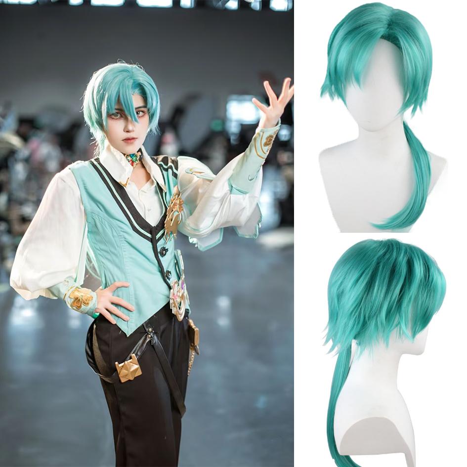 Synthetic Wig Lolita Cosplay Double Ponytail Long Straight Hair Anime Game Cosplay Hair Extensions Halloween Christmas Dress Up