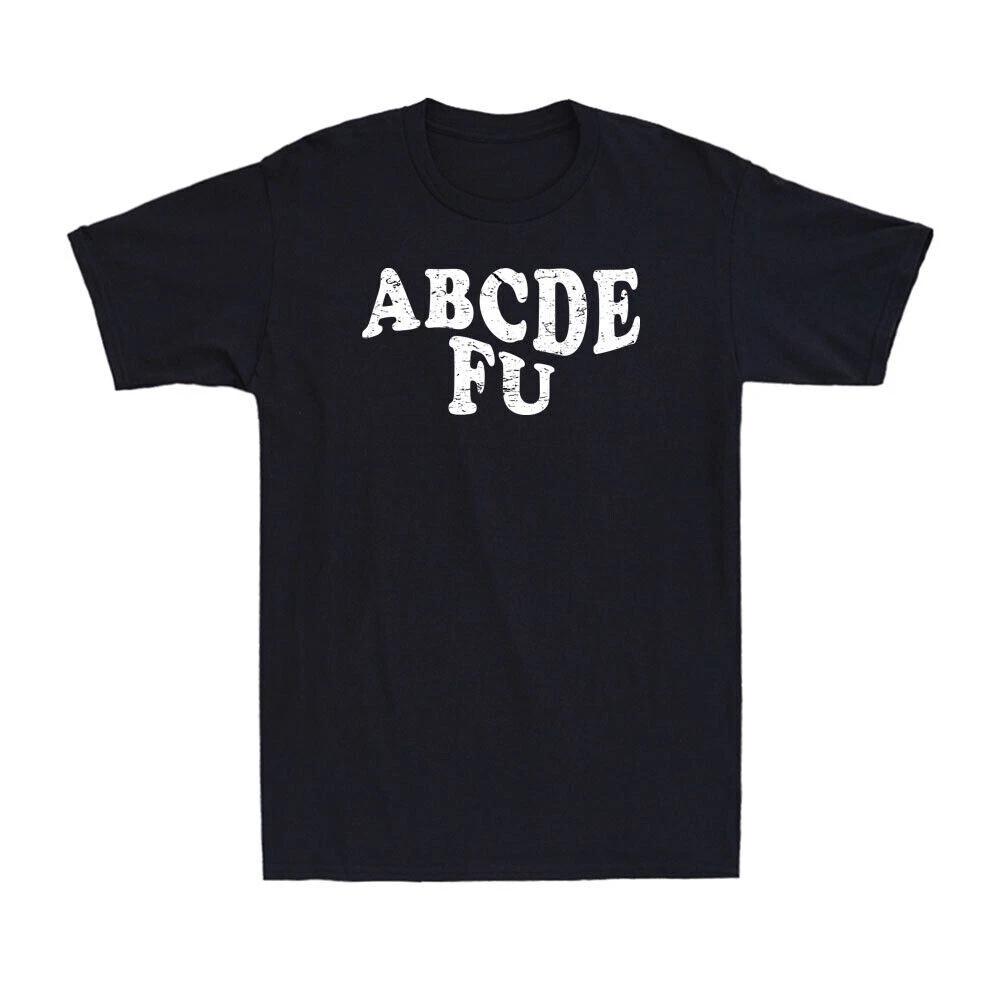 A B C D E F U Funny Wavy Letters Graphic Novelty Adult Language Men s T-Shirt L