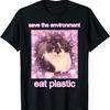 Cat Save The Environment Eat Plastic T-Shirt