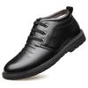 Hot winter cotton shoes men's genuine leather cashmere warm casual shoes velvet leather shoes non-slip middle-aged and elderly dad shoes