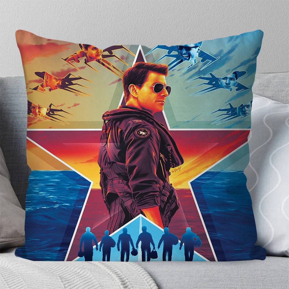 Movie T Top Gun Maverick Pillow Case Square Pillow Bedroom Sofa Leisure Comfort Cushion Car Living Room Home Decoration