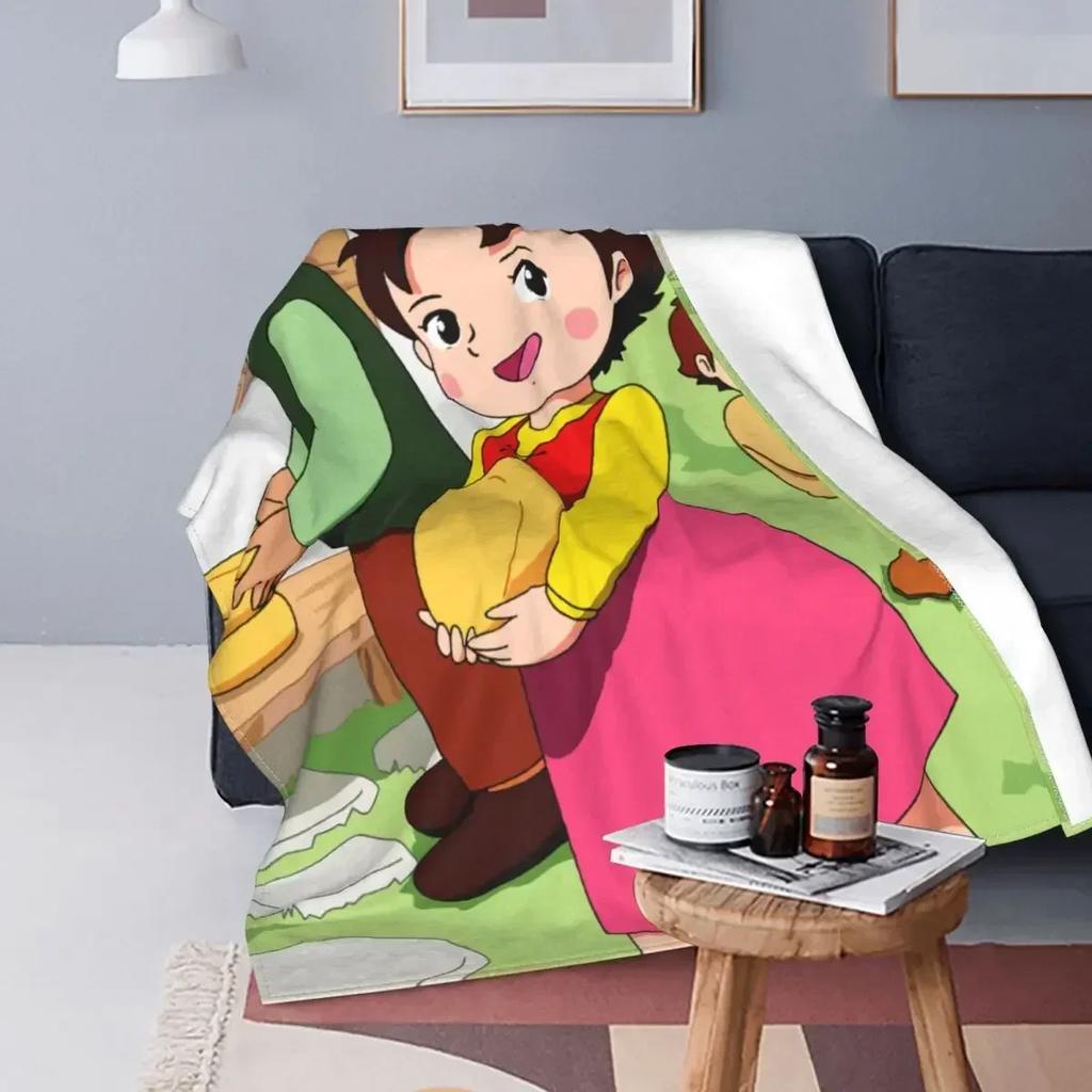 Heidi Dívka z Alp Deku Měkký Fleece Podzimní Teplý Flanel Animovaný Komiksový Kreslený Přehoz na Pohovku Postel Přikrývku