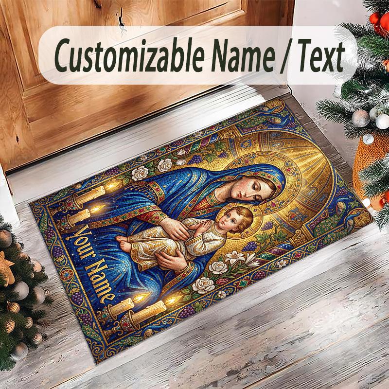 Other Similar Designs Theme Crystal Velvet Rug Personalized Custom Name Text Soft Floor Mat Home Decor