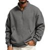 Chaqueta Deportiva con Cremallera y Forro para Hombre, Sudadera Casual de Manga Larga con Cuello Alto y Bolsillos