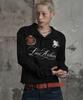LANARCHIVE [0169] Wild Horse Pique Long Sleeve T-Shirt - Black