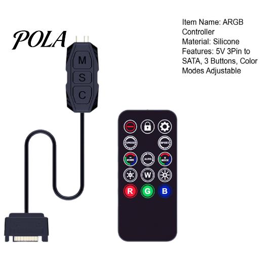 Modes Adjustable ARGB Controller with 14 Keys Remote Control 5V 3Pin to SATA Power Supply Color Changing 3 Buttons Case Fan RGB PC Accessories