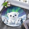 Polar Bear Round Area Rug,Carpet Rug for Living Room Bedroom Sofa Playroom Decor,Non-slip Floor Mat