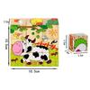 Puzzle en neuf dimensions avec Six motifs d'animaux de ferme, blocs de construction de dessin animé, jouet éducatif pour enfants
