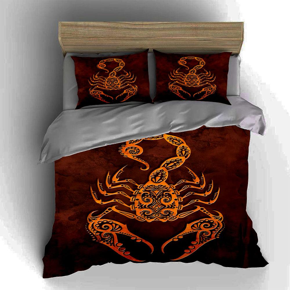 Ornate Scorpion Motif Bedding Duvet Cover Sets Duvet Covers Pillowcases Gifts (1 * Duvet Cover 2 * Pillowcases, Without Duvet Insert)