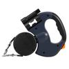 2 IN 1 Retractable Dog Leash 3M Reflective Dog Walking Leash with Light and Garbage Bag Compartment for Small Medium Dogs