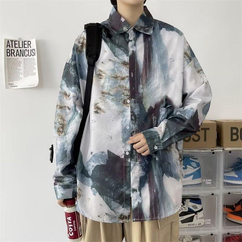 2024 Casual Long Sleeved Shirt Ins Loose Shirt Men'S Summer Trend Versatile Casual Jacket