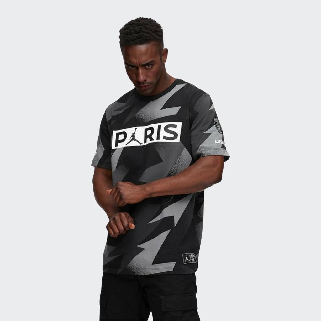 Air Jordan X Paris Saint-Germain Printed T-Shirt Black Grey BQ8387-010