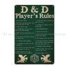 Dnd Spieler S Regeln Poster Metallschild Eisenkeule Personalisierbar Party Wanddeko Blechschild Poster