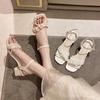 Summer Style Casual Simple Solid Color Square Toe Open Toe Buckle Strap Square Heel Medium Heel Fashion Sandals