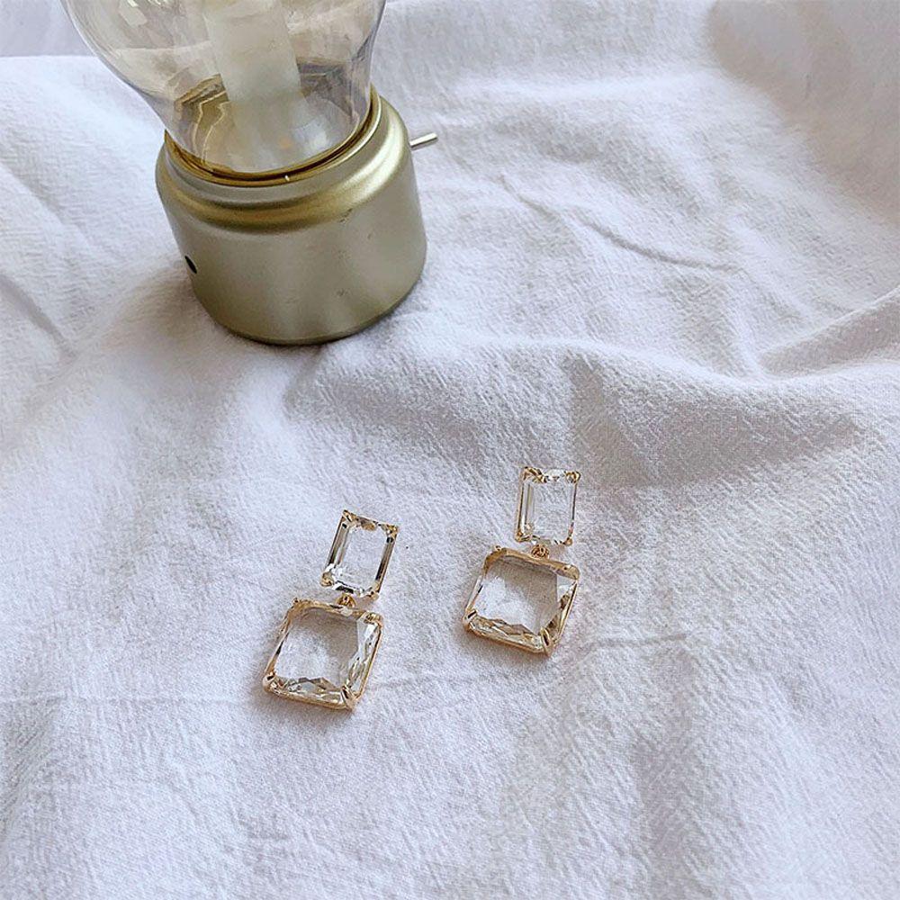 Luxury Transparent Glass Geometric Party Gift Fashion Accessories Jewelry Drop Earrings Ear Studs